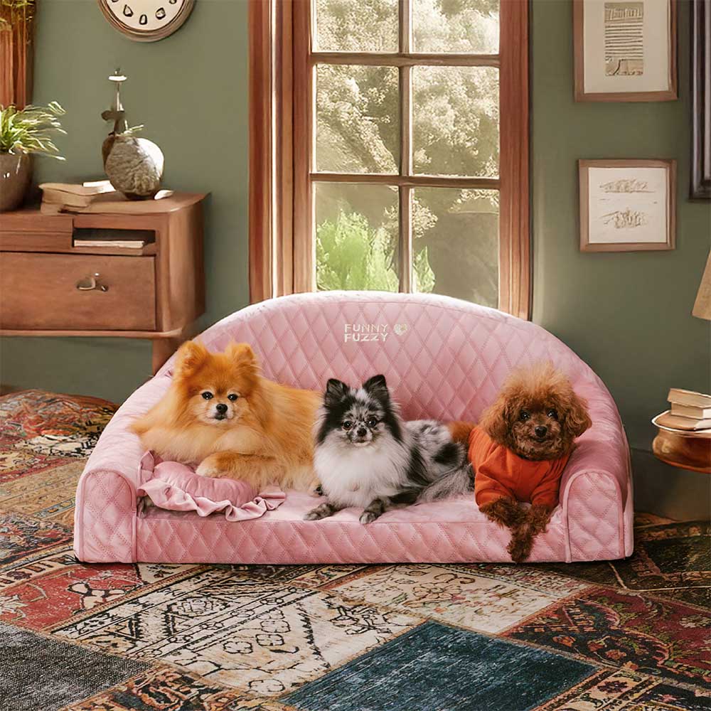 Pinky Cosy Bolster Dog Sofa Bed - Princess Lord