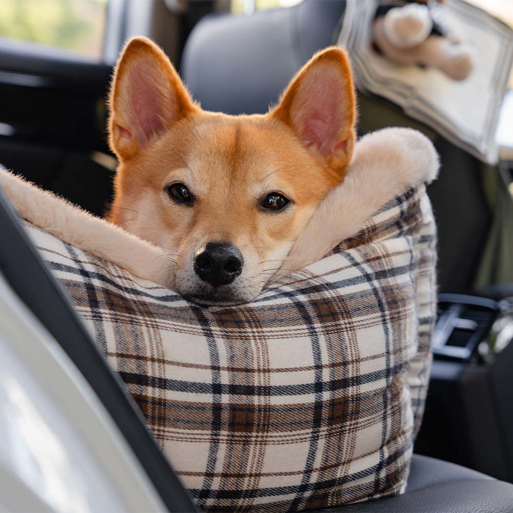 Large Classic Fluffy Booster Dog Car Seat-Keep Secure