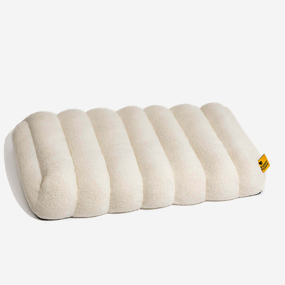 Large Washable Creamy Cosy Flat Dog Beds - Cheesecake