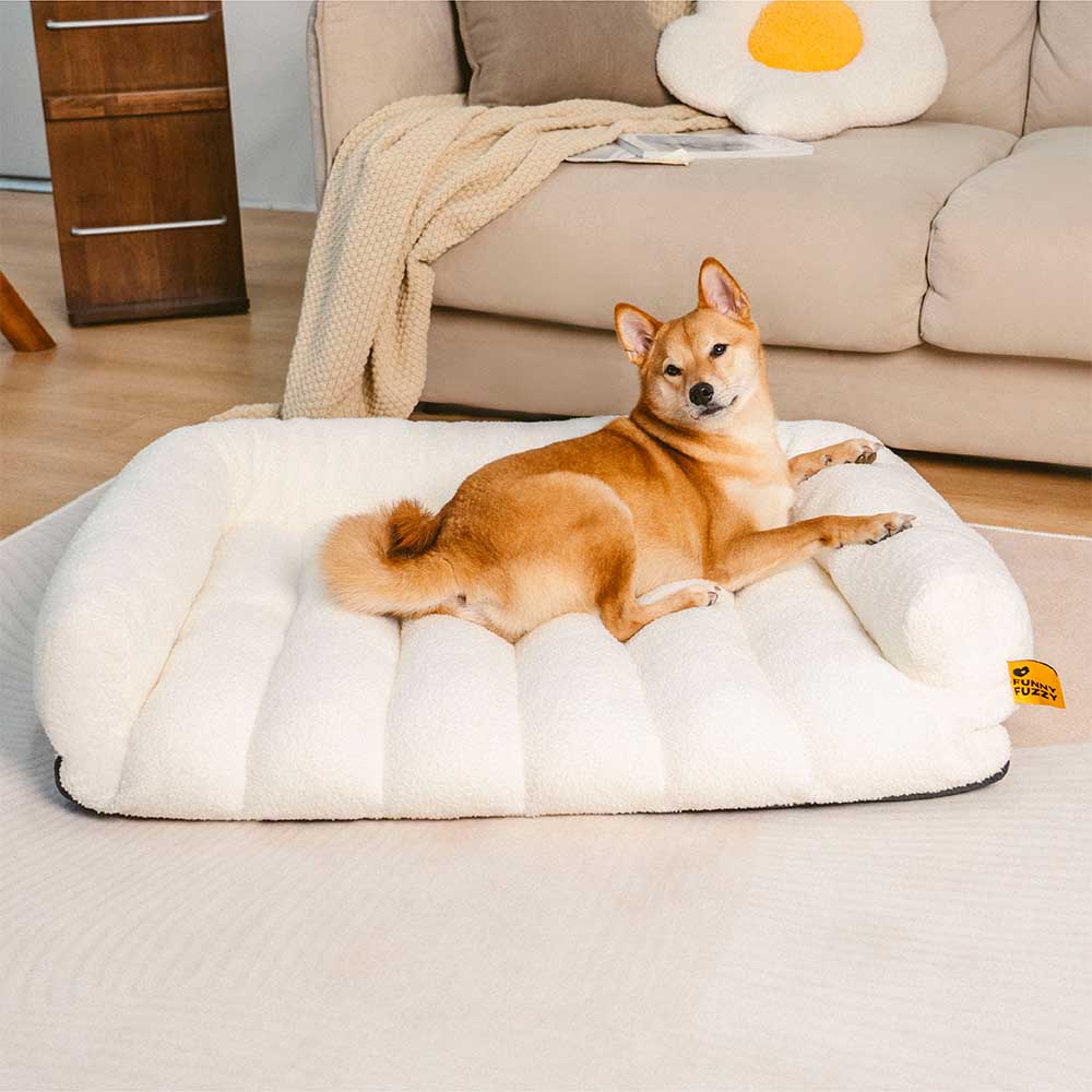 Large Soft Supportive Headrest Orthopaedic Dog Sofa Bed - Cloudy Napper