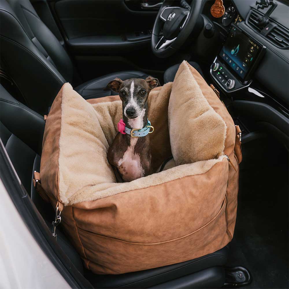 Large Fluffy Warmth Safe Non-Slip Dog Carrier Booster Car Seat- Ride and Rover