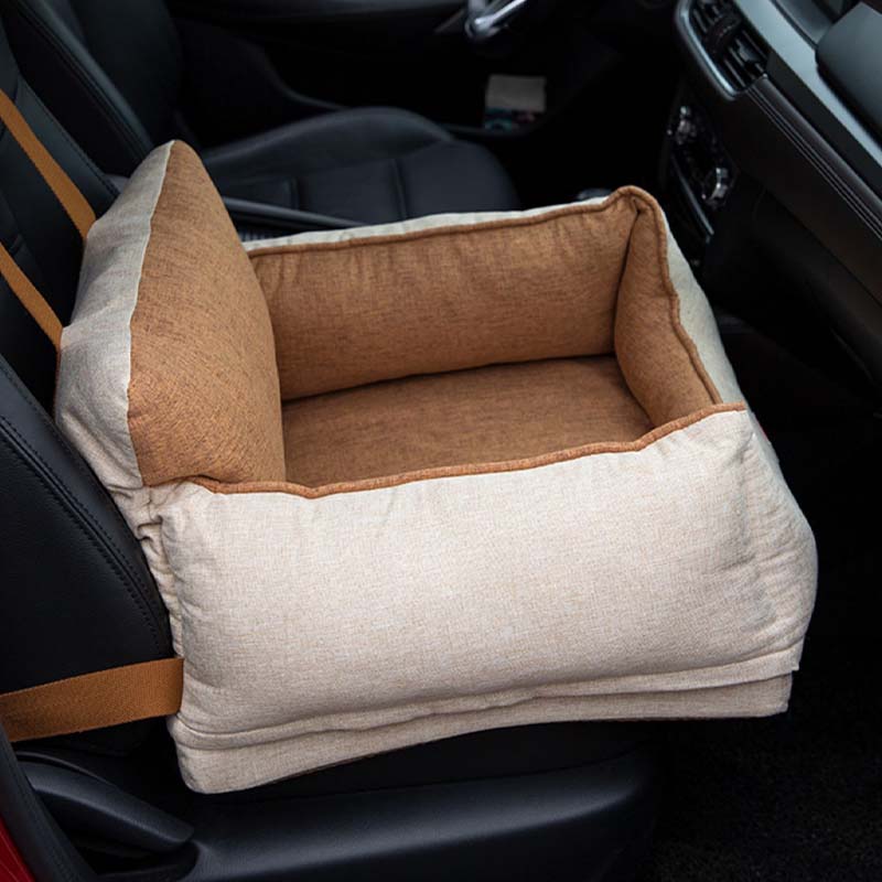 Light Coffee Waterproof Safety Dog Car Seat Bed