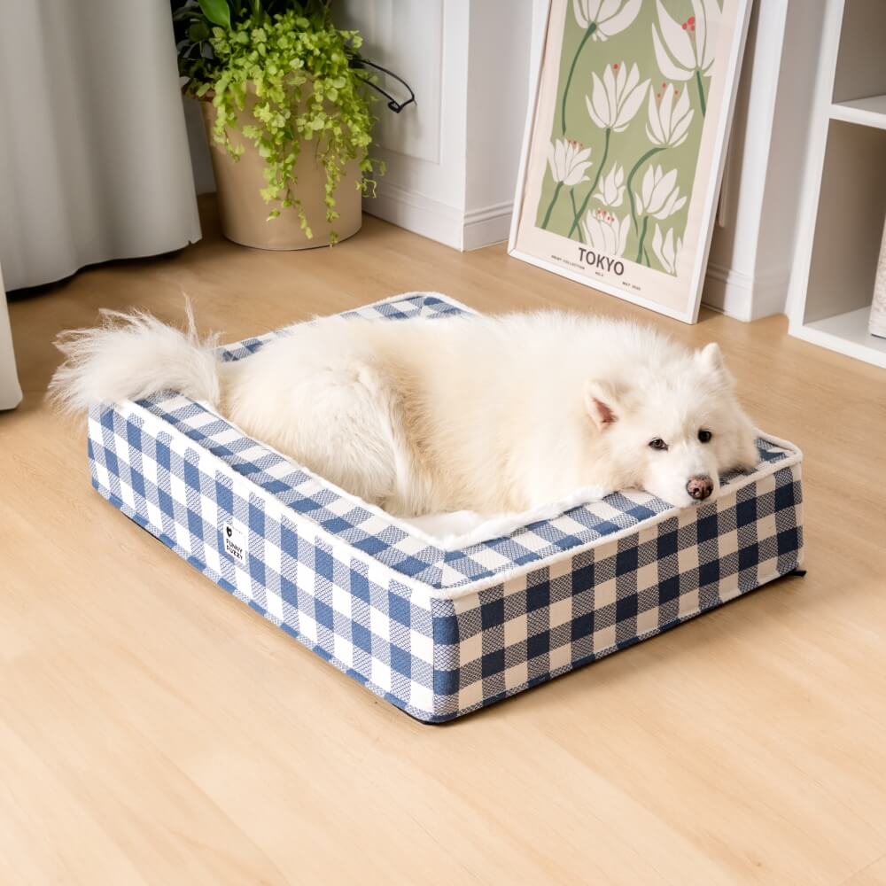 Festive Classic Tartan Cosy Dog Anti-Anxiety Calming Bed