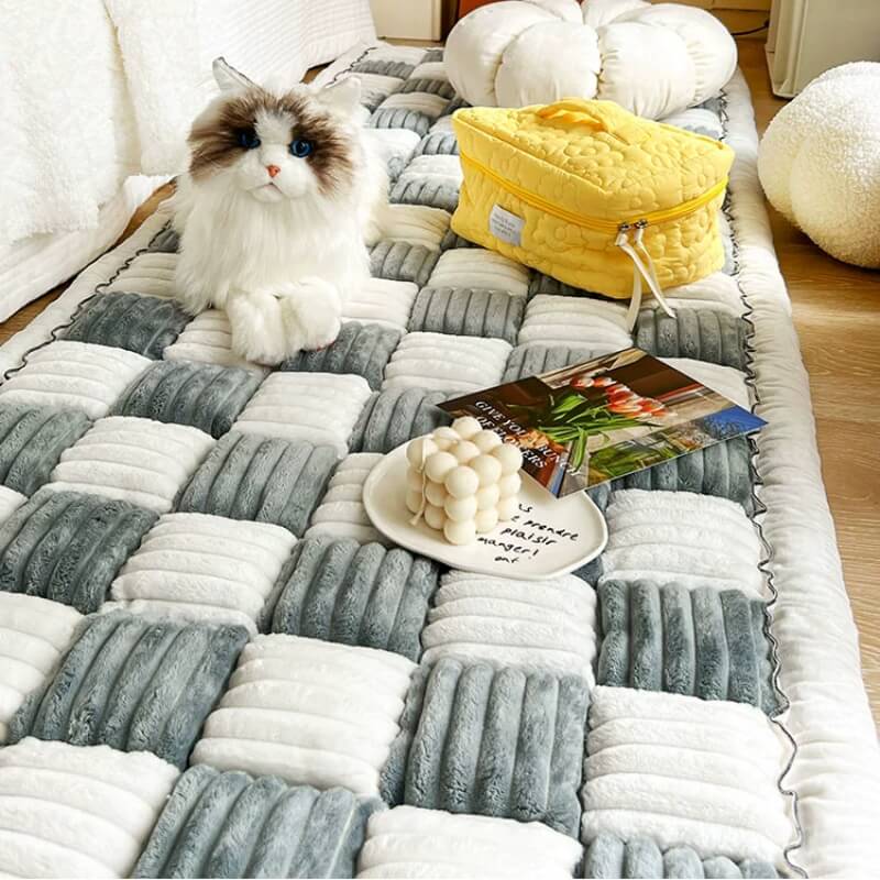 Cosy Plaid Patchwork Pet Mat Furniture Protector Couch Cover