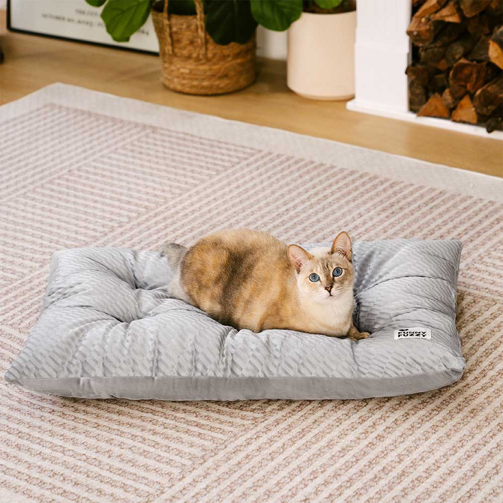 Dual-Sided Cosy Plush Washable Calming Cat Mat