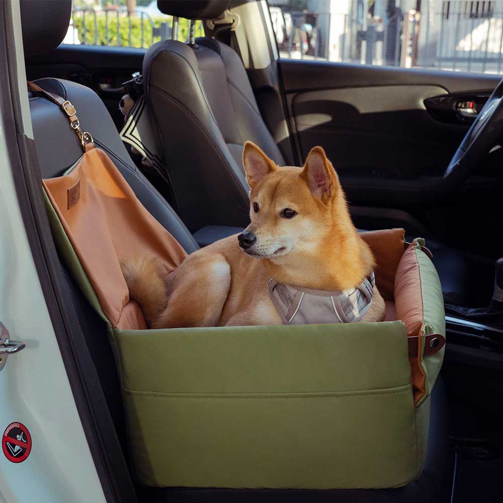 Elevated Faux Leather Deluxe Dog Car Seat Booster Bed - Urban Voyager