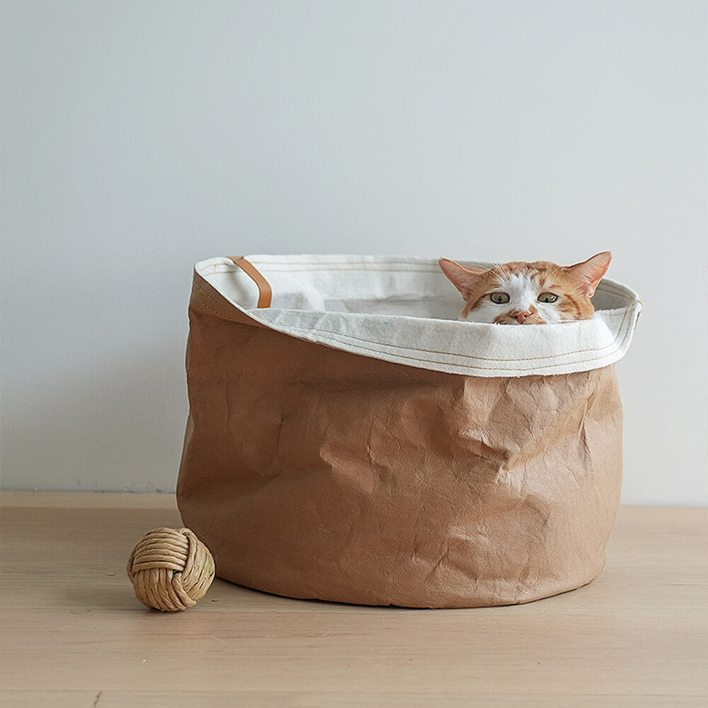 Minimalist Foldable Washable Kraft Paper Cat Bed