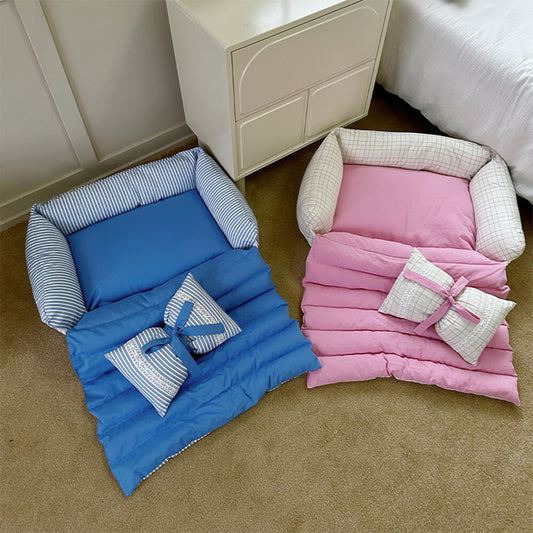 Romantic Princess Bow Knot Microfiber Fill Dog & Cat Bed