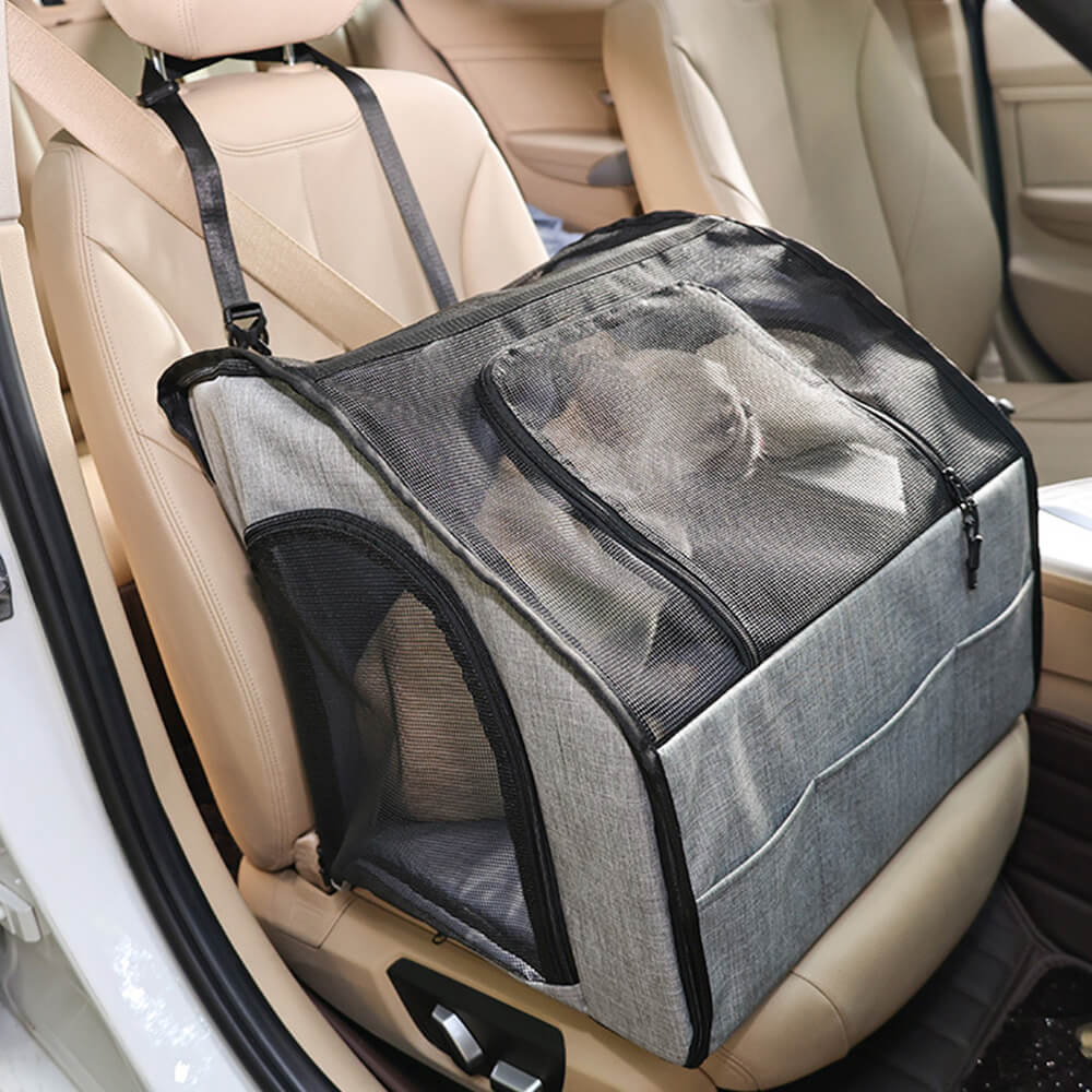 Travel-Friendly Foldable Portable Breathable Dog & Cat Car Seat & Carrier Bag