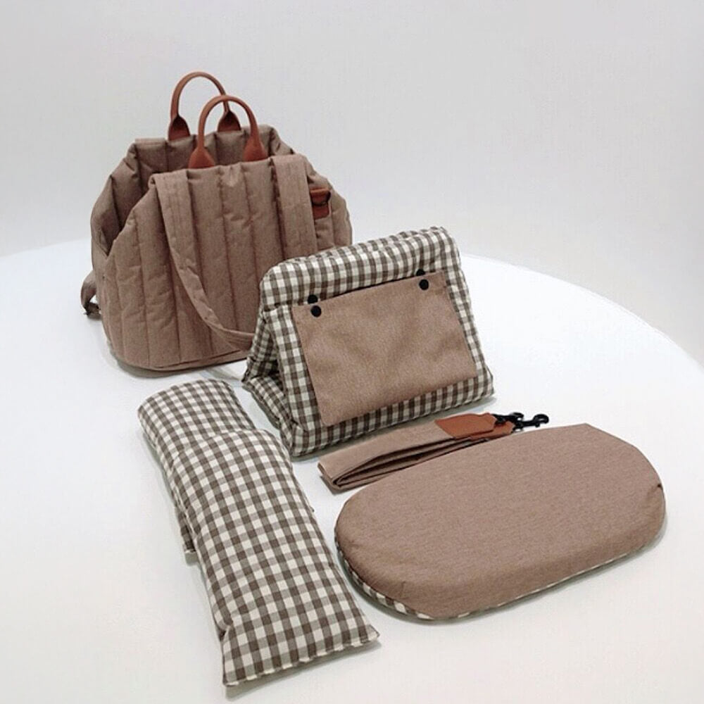 Gingham Portable Soft Multi-Purpose Dog & Cat Carrier Bag