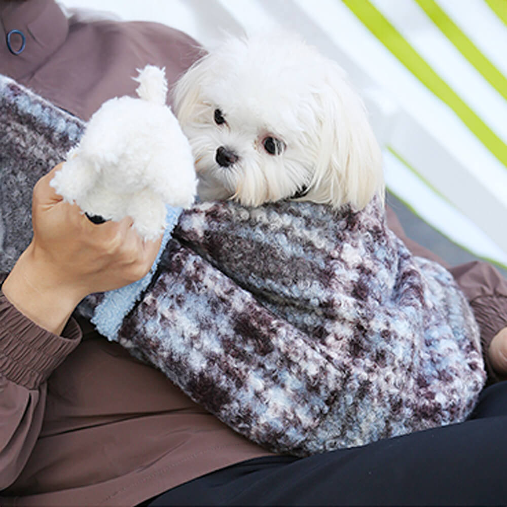 Cosy Plaid Secure Pocket Dog & Cat Shoulder Carrier Bag