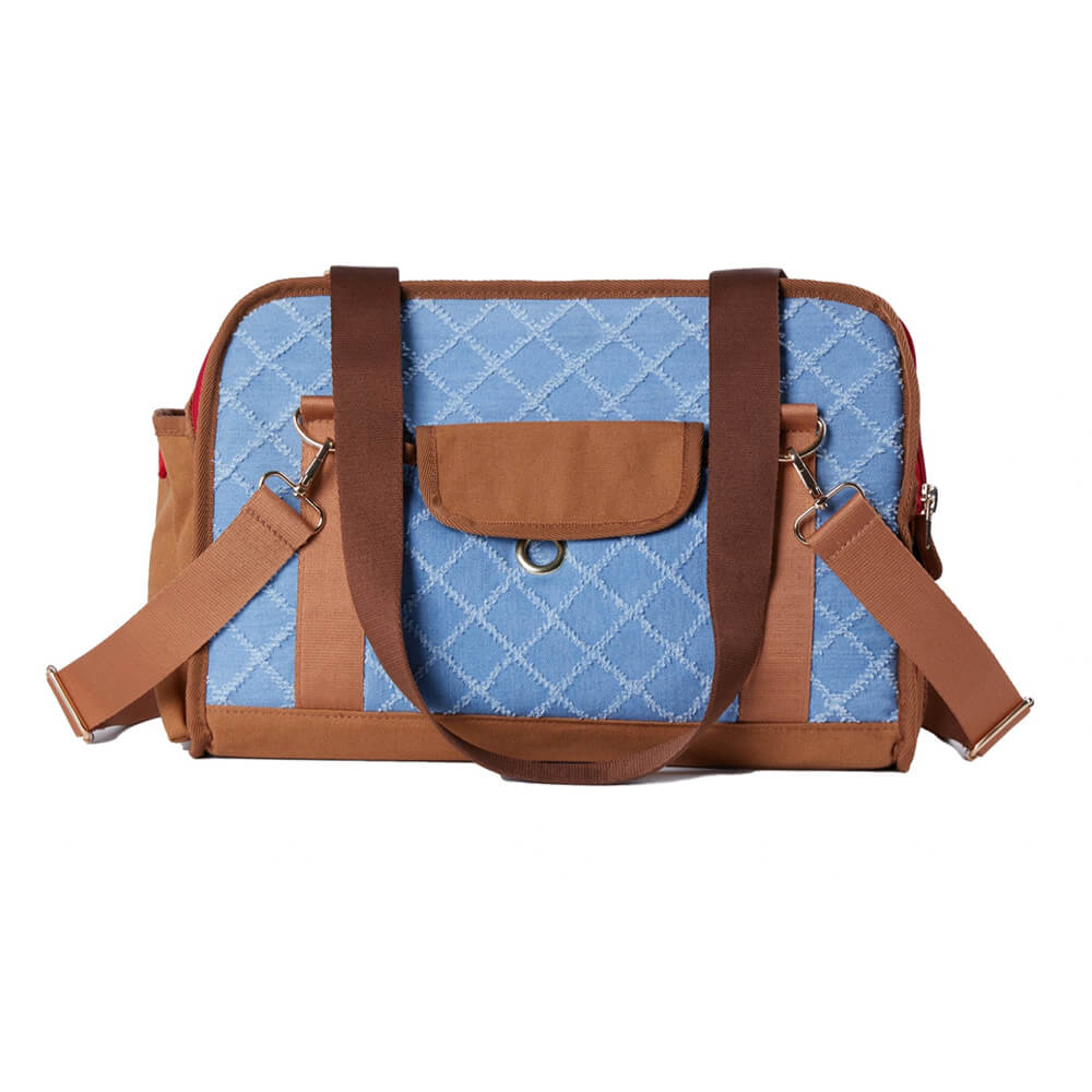 Denim Retro Plaid Multi-Use Pet Bag