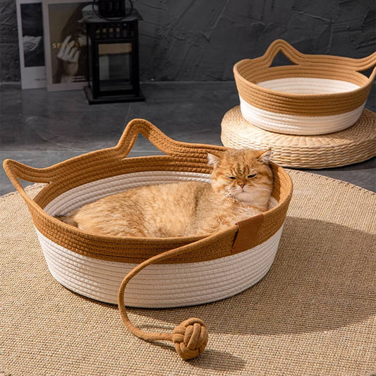 Handmade Cosy Multi-Use Durable Woven Cat Nest Bed