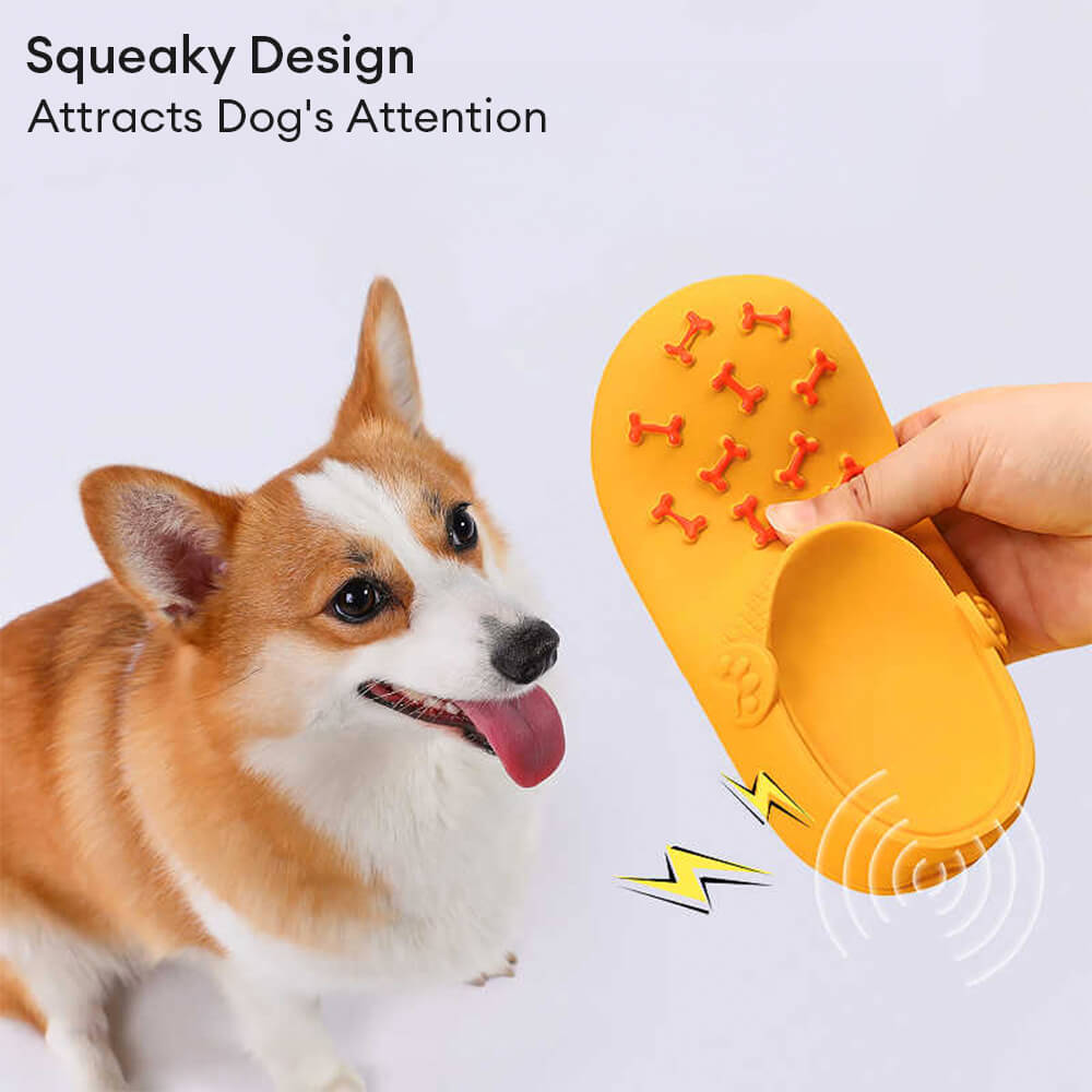 Latex Slipper Squeaker Interactive Durable Teeth Cleaning Dog Toy