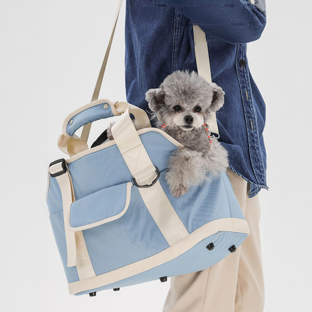 Lightweight Contrast Colour Waterproof Multi-Function Pet Travel Tote Bag