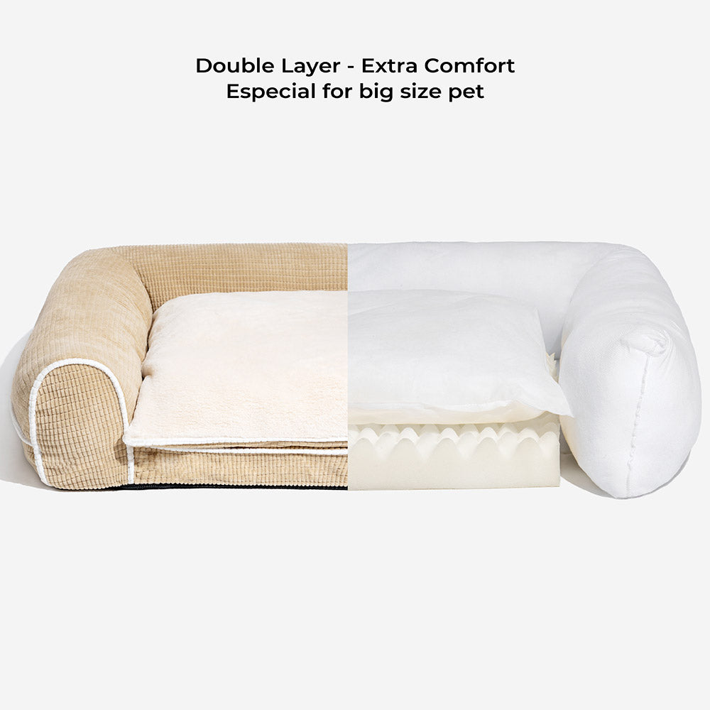 Deluxe Flannel Double-Layer Orthopaedic Dog Sofa Bed