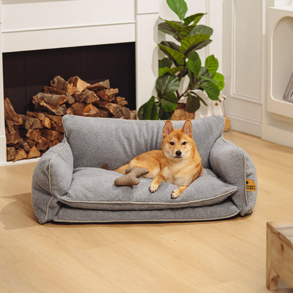 Soft Faux Lambswool Double Layer Dog & Cat Sofa Bed