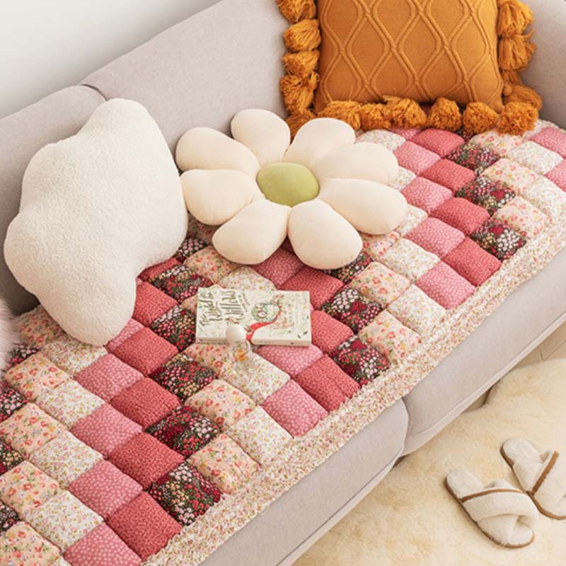 Cosy Plaid Patchwork Pet Mat Furniture Protector Couch Cover