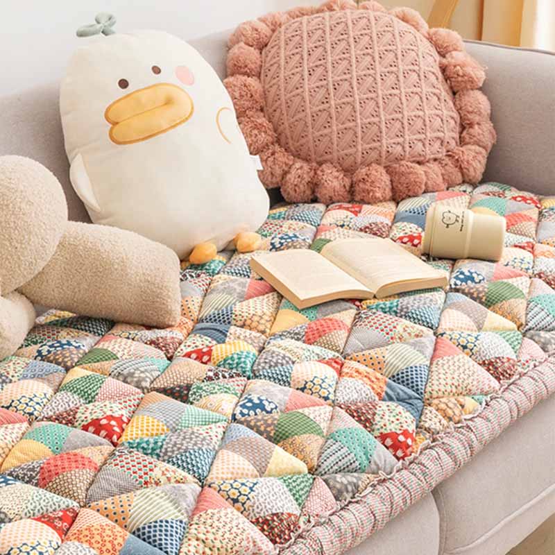 Cosy Plaid Patchwork Pet Mat Furniture Protector Couch Cover