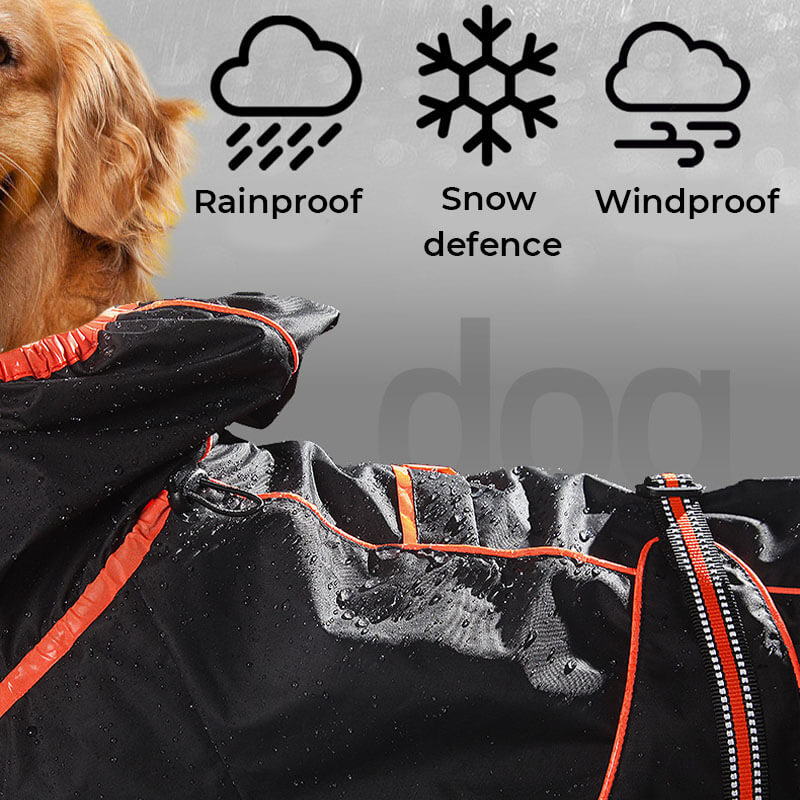 Large Dog Outdoor Jacket Waterproof Adjustable Dog Rain Coat