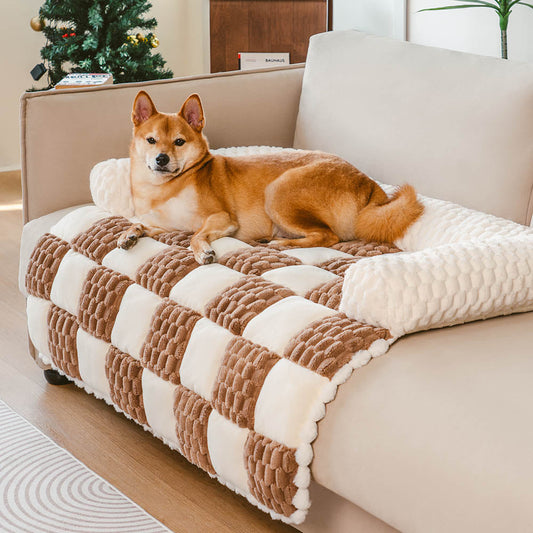 Plaid Cosy Sofa Protector Dog Mat - Snug Pad