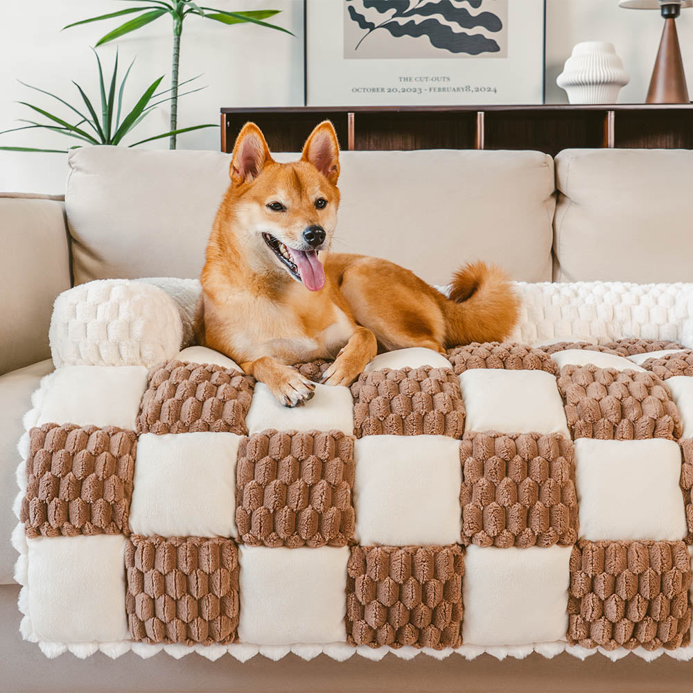 Plaid Cosy Sofa Protector Dog Mat - Snug Pad