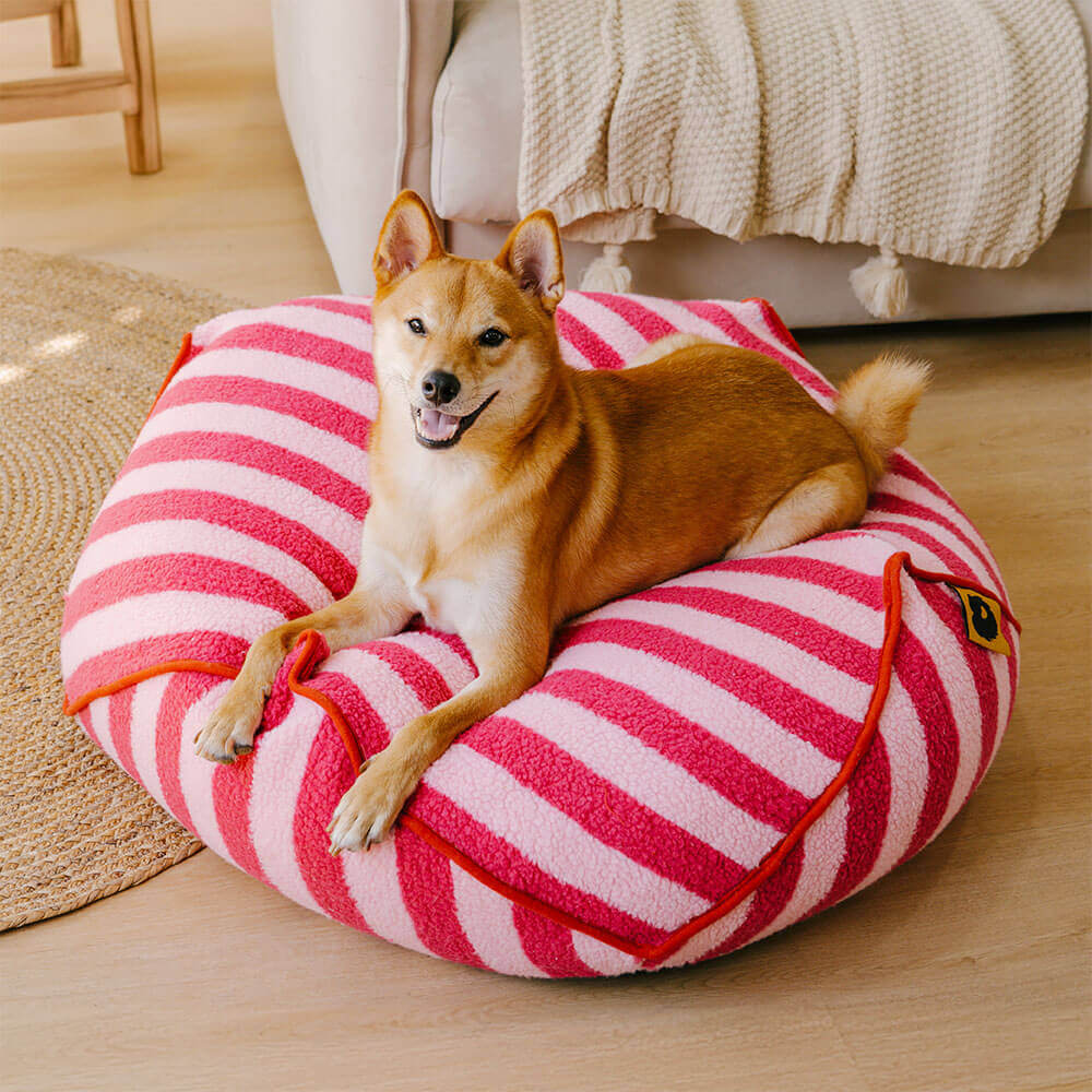 Trendy Striped Pattern Polygonal Pet Bean Bag Chair