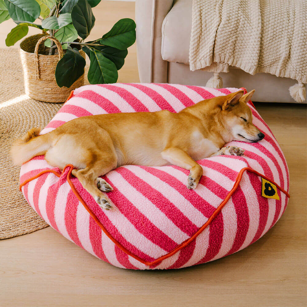 Trendy Striped Pattern Polygonal Pet Bean Bag Chair