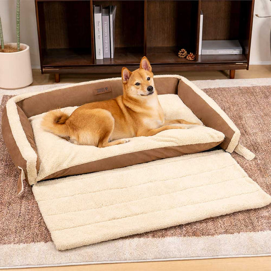 Stylish Expandable Ergonomic Calming Dog Bed - Tranquil Paws