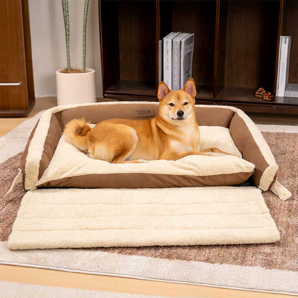 Stylish Expandable Ergonomic Calming Dog Bed - Tranquil Paws