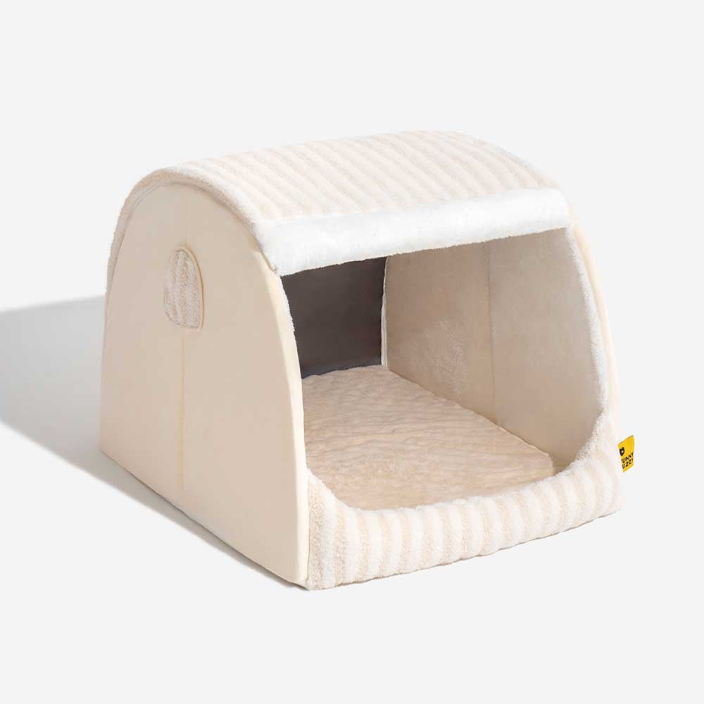 Trendy Striped House Orthopaedic Dog Bed - Cosy Hideaway