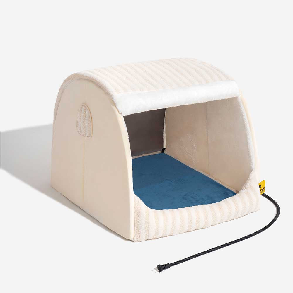 Trendy Striped House Orthopaedic Dog Bed - Cosy Hideaway