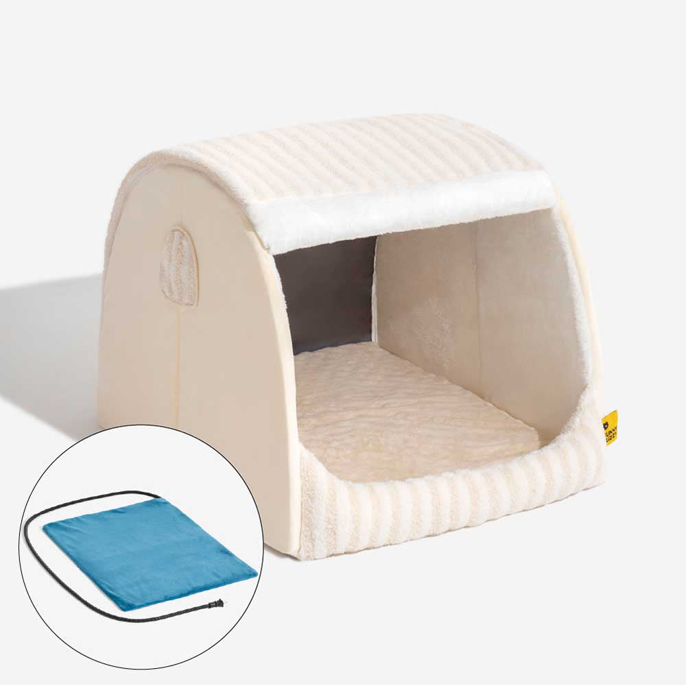 Trendy Striped House Orthopaedic Dog Bed - Cosy Hideaway