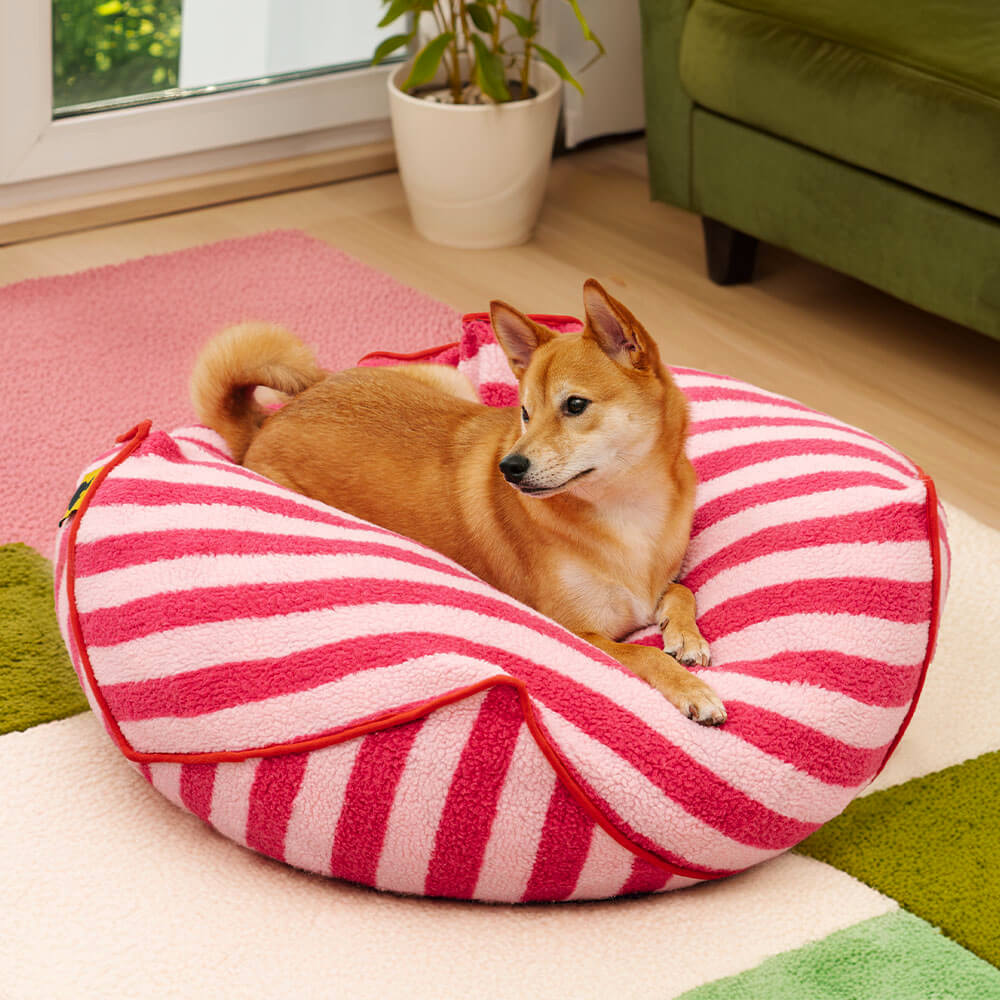 Trendy Striped Pattern Polygonal Pet Bean Bag Chair