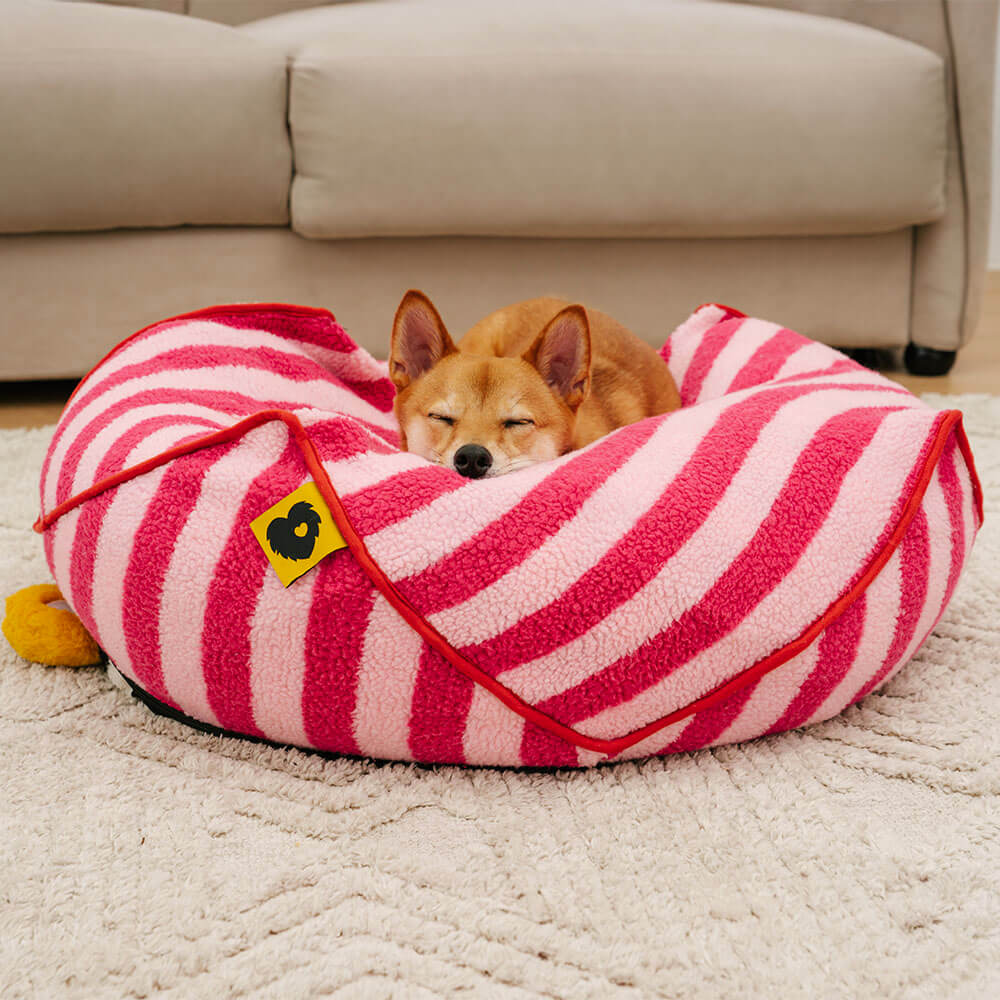 Trendy Striped Pattern Polygonal Pet Bean Bag Chair