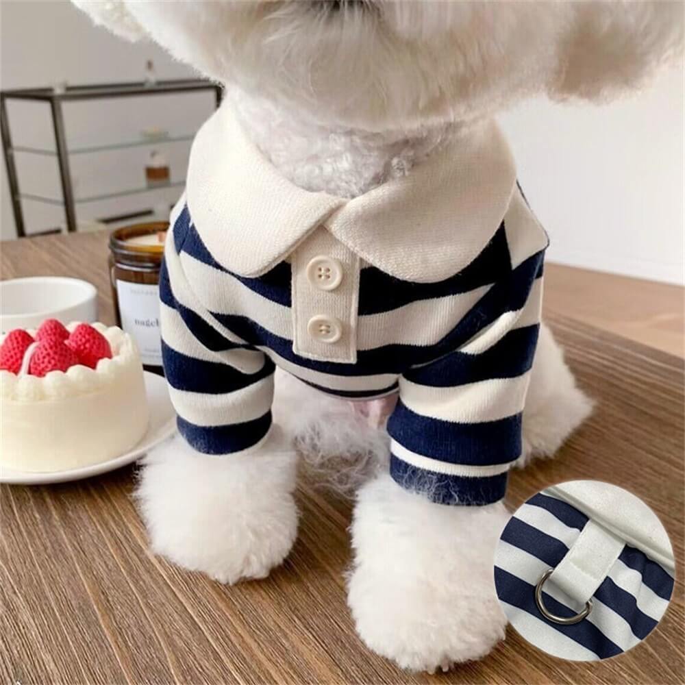 Classic Striped Polo Dog Shirts